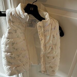 Gap White Iridescent Unicorn Vest size 5